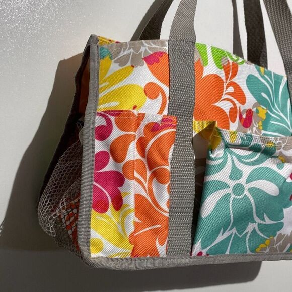 Women's Multicolor Floral Open Top Double Shoulder Strap Tote Bag OS - Picture 2 of 9